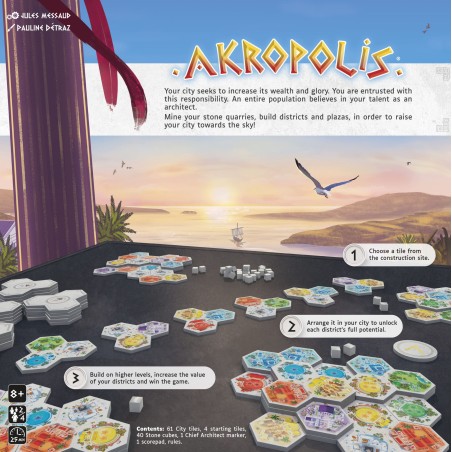 Akropolis, a strategic family boardgame